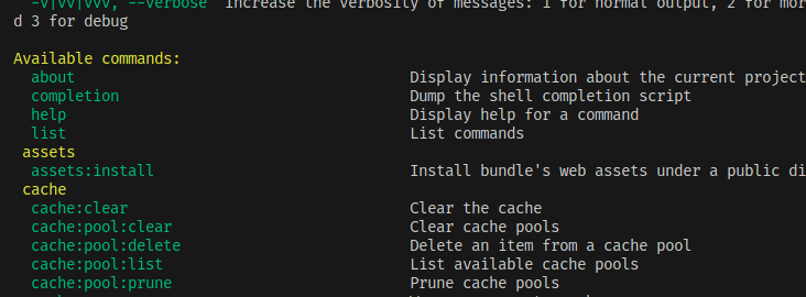 Console output